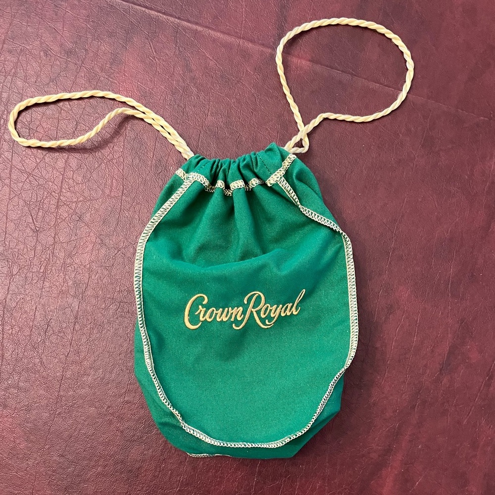 Crown Royal Green Drawstring Bag